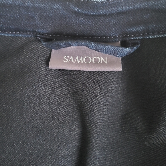 [16]  SAMOON Dark Wash Jean Jacket - Picture 4 of 9